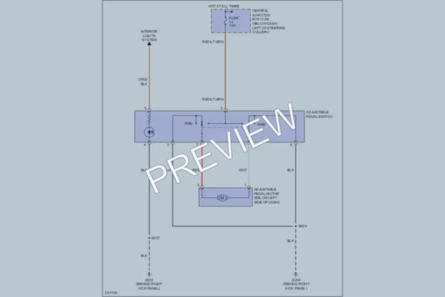 2007 Mercury GrandMarquis Power Seats wiring diagram preview