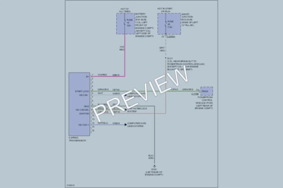 2007 Mercury Milan Transmission wiring diagram preview
