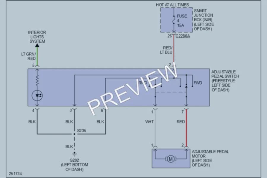 2007 Mercury Montego Power Seats wiring diagram preview