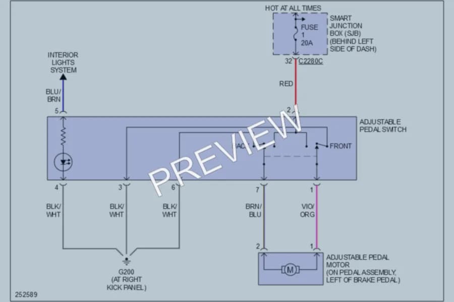 2007 Mercury Mountaineer Power Seats wiring diagram preview