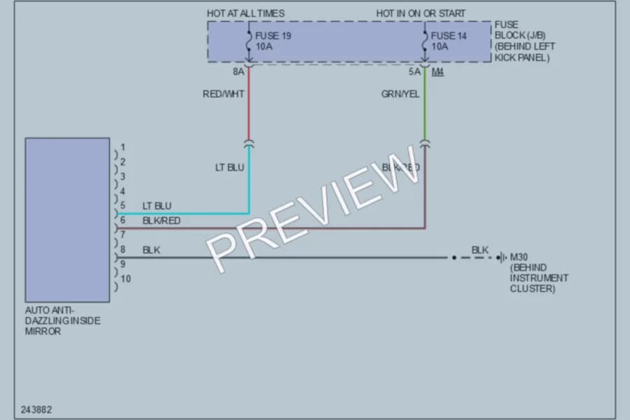 2007 Nissan 350Z Power Mirrors wiring diagram preview