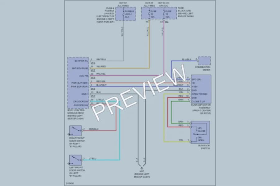 2007 Nissan Altima Power Top Sunroof wiring diagram preview