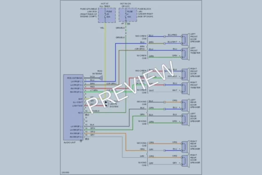2007 Nissan Frontier Radio wiring diagram preview