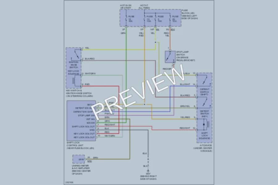 2007 Nissan Maxima Shift Interlock wiring diagram preview