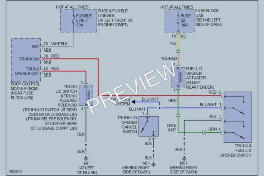 2007 Nissan Maxima Trunk Tailgate Fuel Door wiring diagram preview