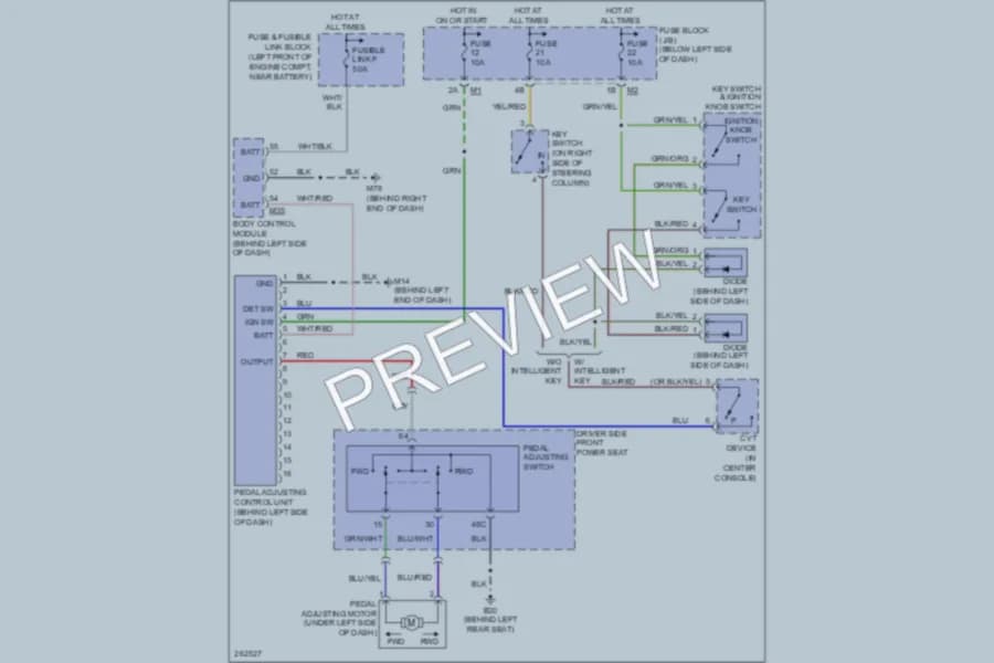 2007 Nissan Murano Power Seats wiring diagram preview