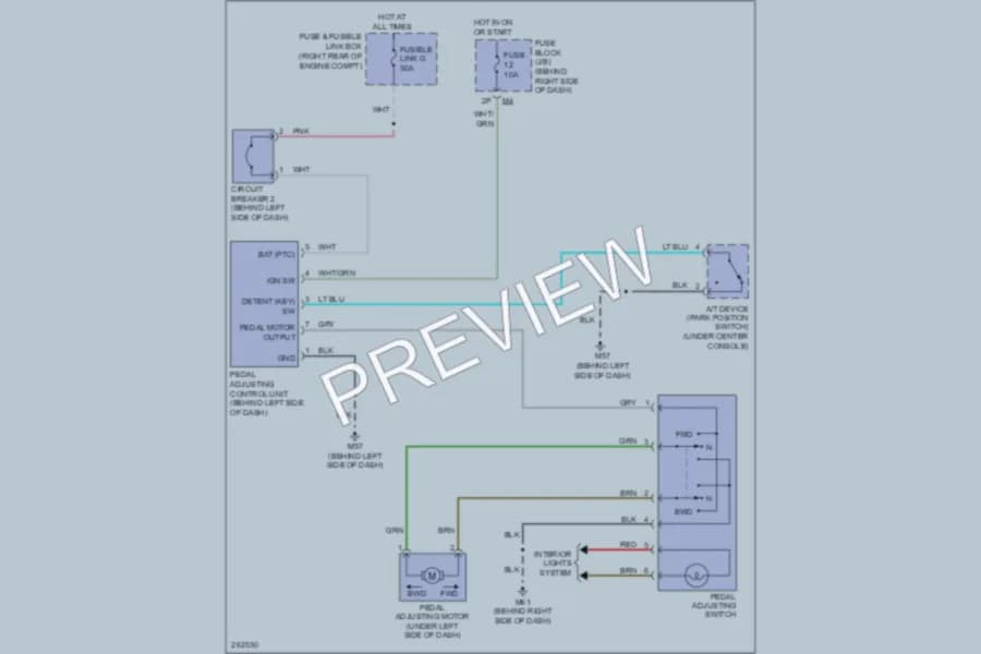 2007 Nissan Pathfinder Power Seats wiring diagram preview