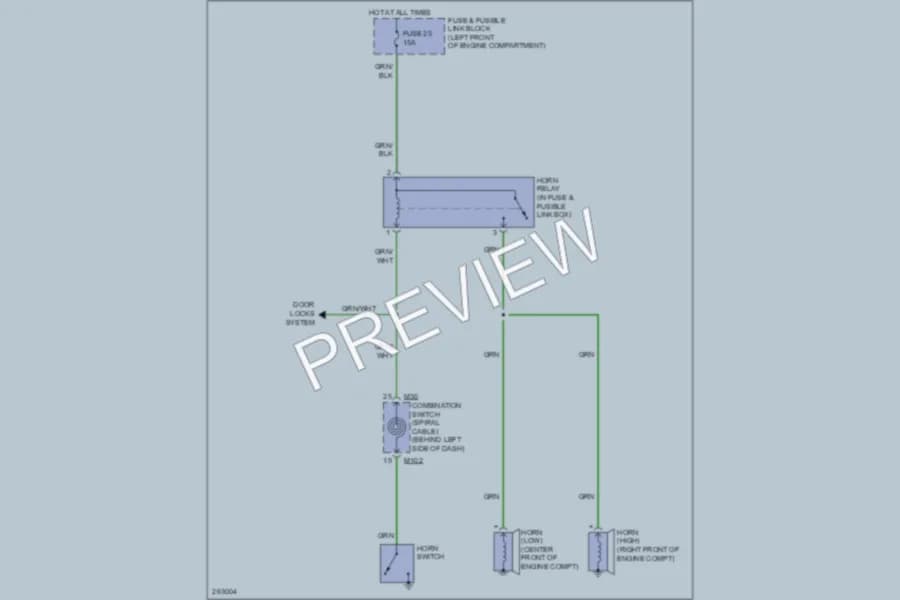 2007 Nissan Quest Horn wiring diagram preview