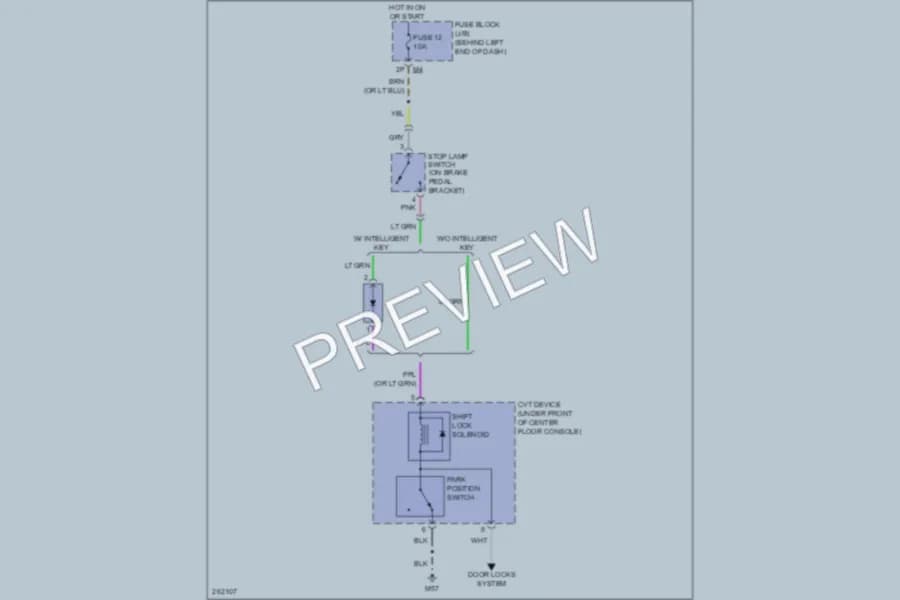 2007 Nissan Sentra Shift Interlock wiring diagram preview
