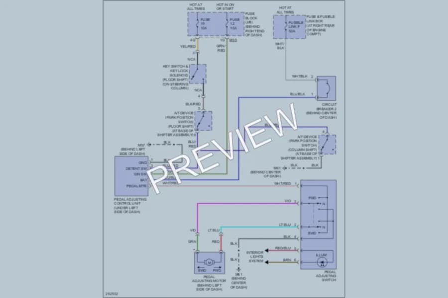 2007 Nissan Titan Power Seats wiring diagram preview