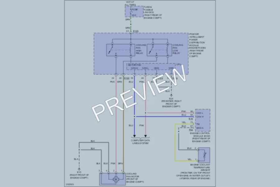 2007 Nissan Xterra Cooling Fan wiring diagram preview