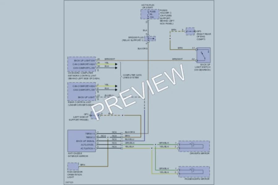2007 Porsche 911 Power Mirrors wiring diagram preview