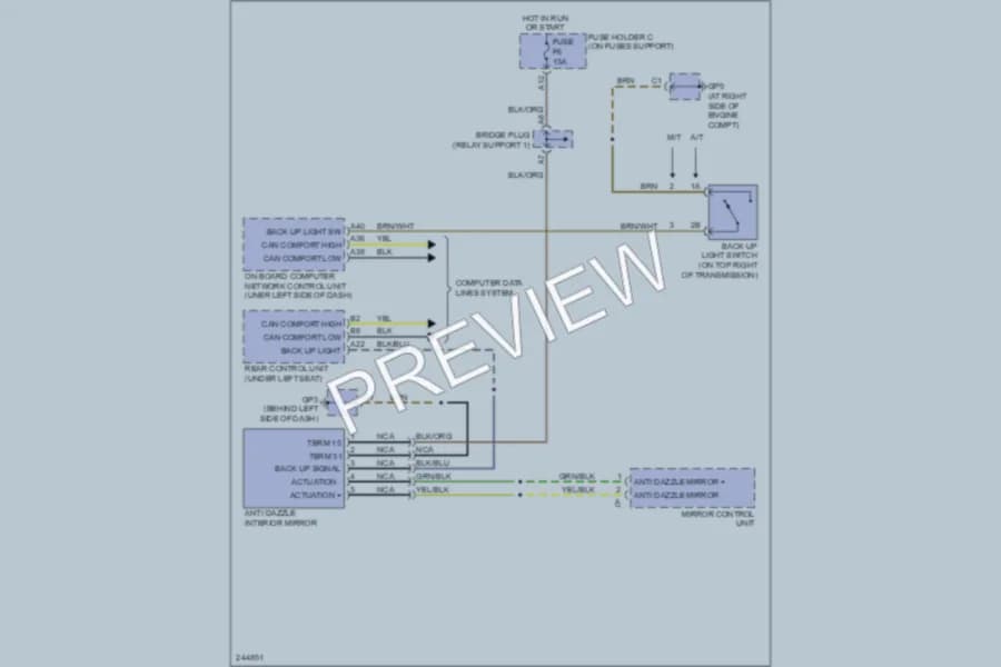 2007 Porsche Boxster Power Mirrors wiring diagram preview