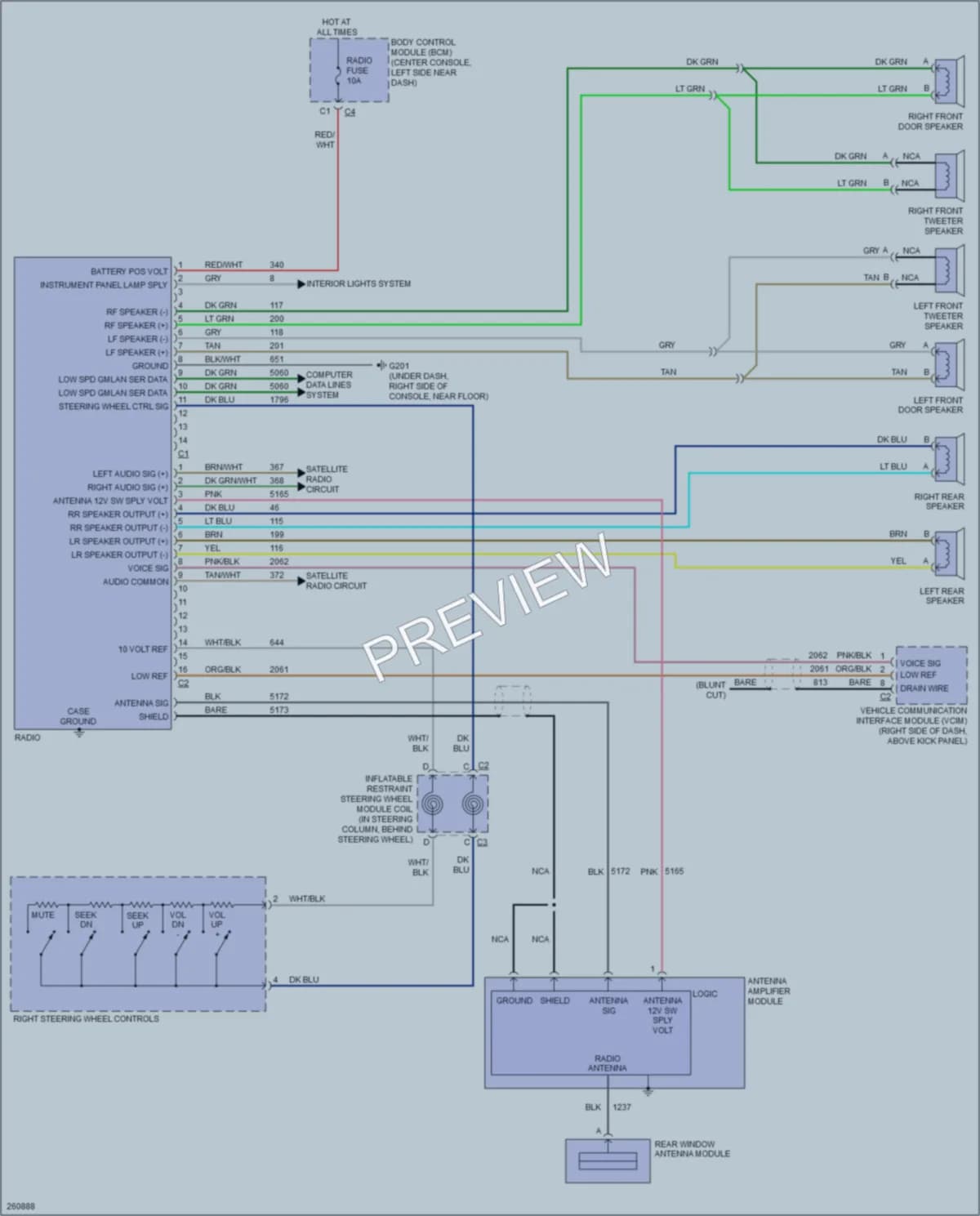 2007 Saturn Aura Radio wiring diagram preview
