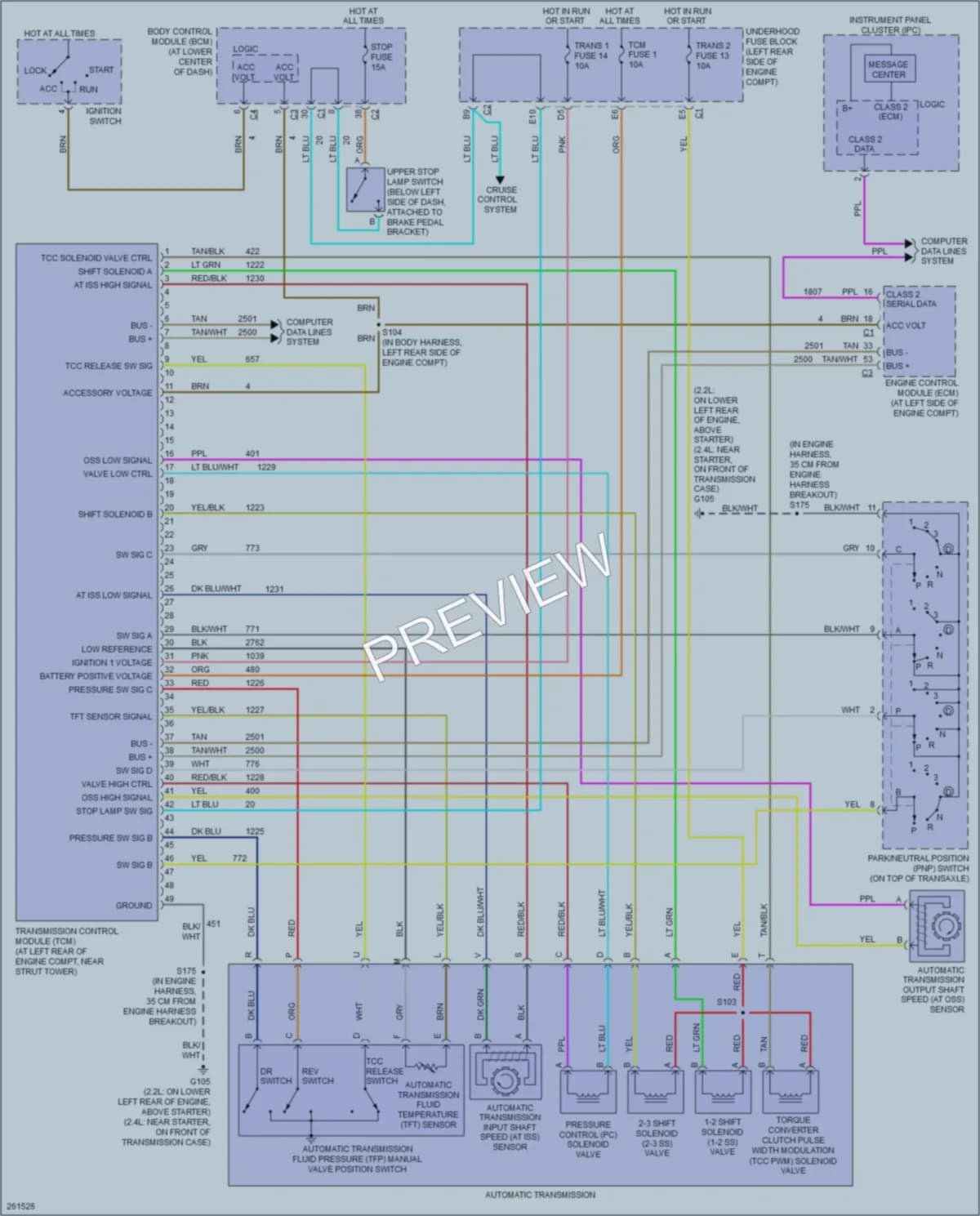 2007 Saturn ION2 Transmission wiring diagram preview
