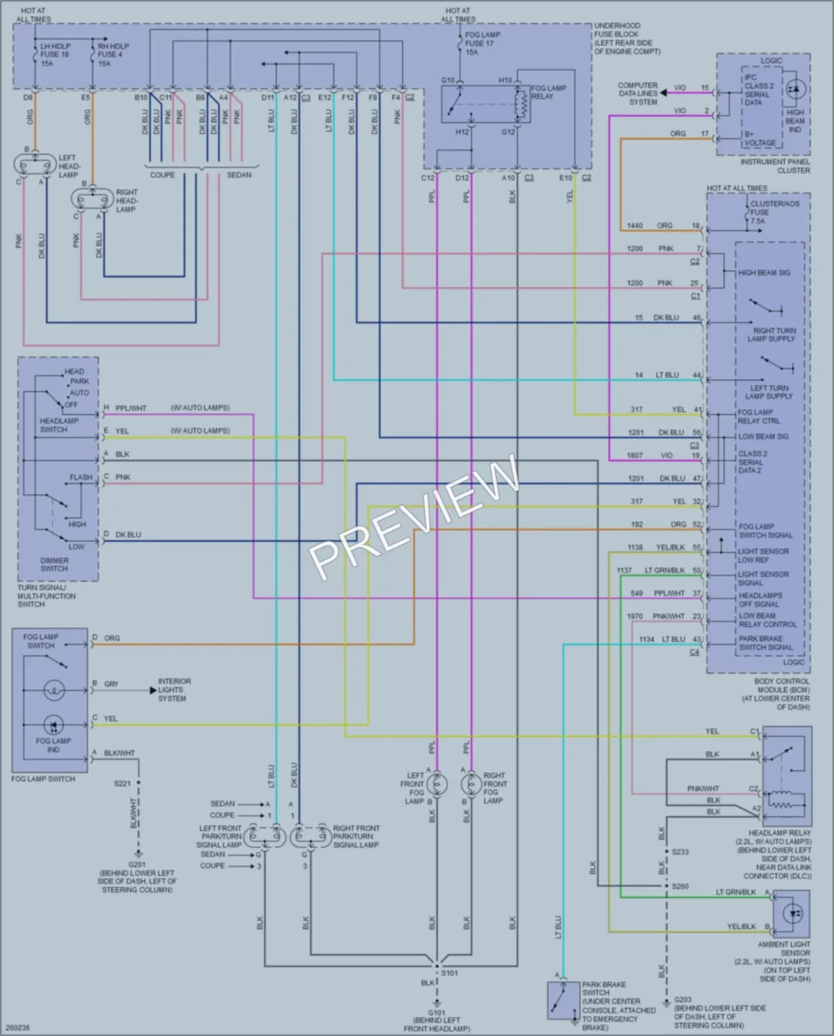 2007 Saturn ION3 Headlights wiring diagram preview
