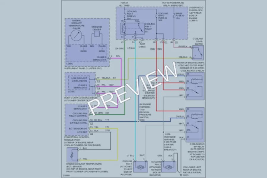 2007 Saturn IONRedLine Cooling Fan wiring diagram preview