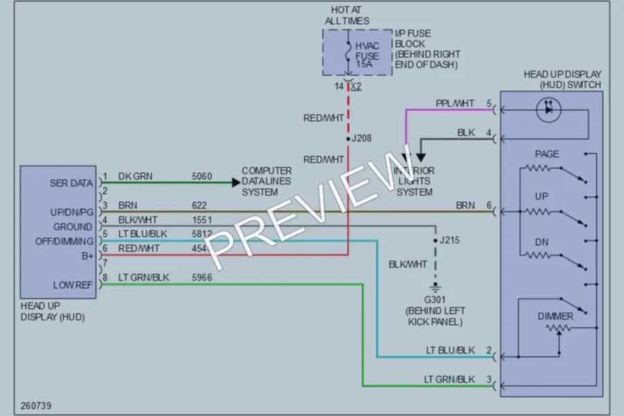 2007 Saturn Outlook Instrument Cluster wiring diagram preview
