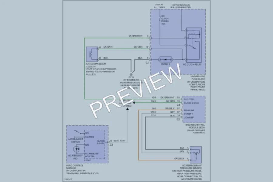 2007 Saturn Relay Air Conditioning wiring diagram preview