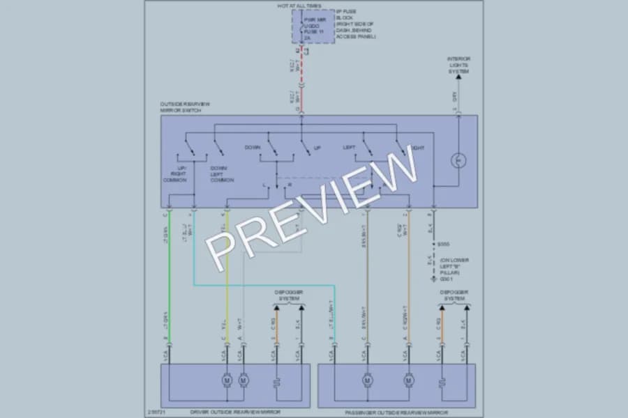 2007 Saturn Relay Power Mirrors wiring diagram preview