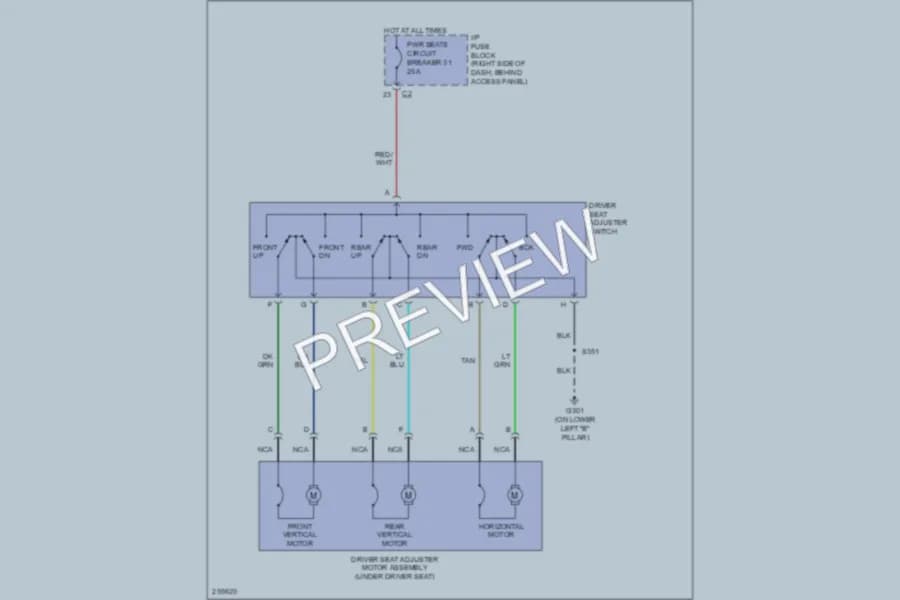 2007 Saturn Relay Power Seats wiring diagram preview