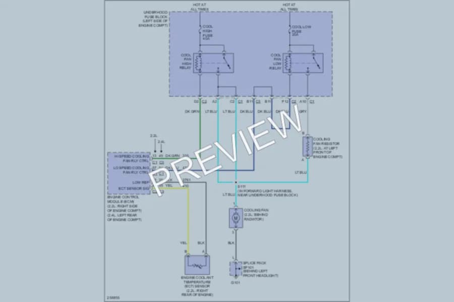 2007 Saturn VUE Cooling Fan wiring diagram preview