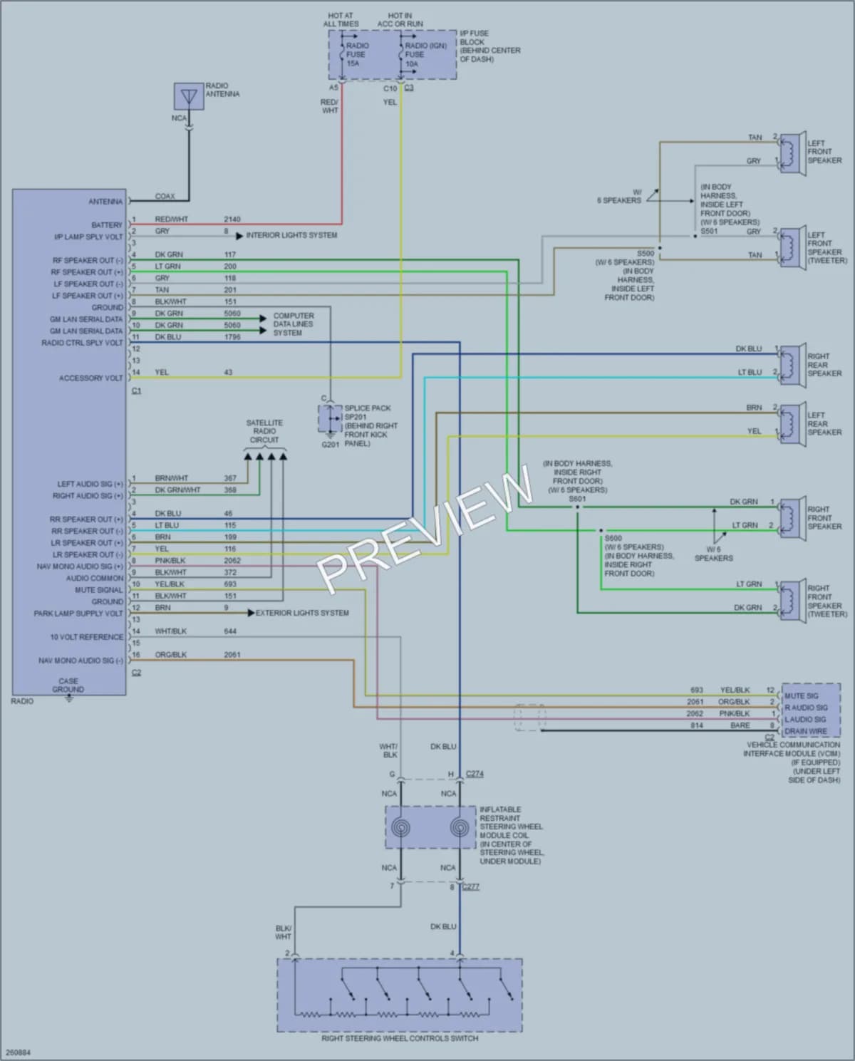 2007 Saturn VUE Radio wiring diagram preview