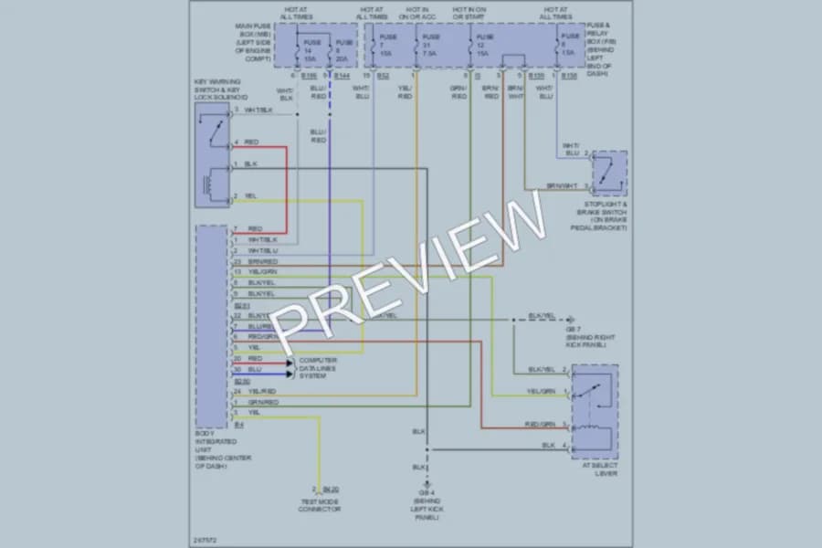 2007 Subaru B9Tribeca Shift Interlock wiring diagram preview