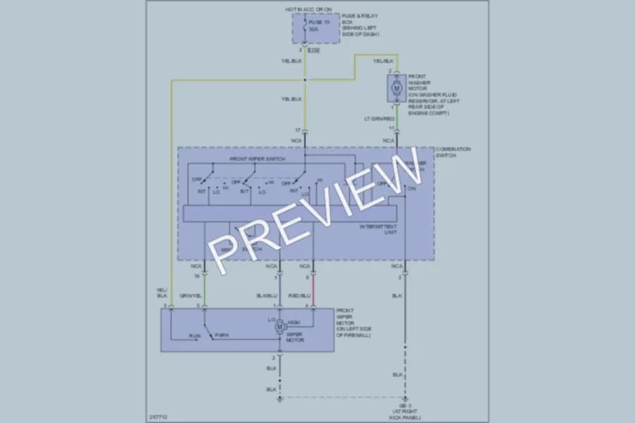 2007 Subaru Forester Wiper Washer wiring diagram preview