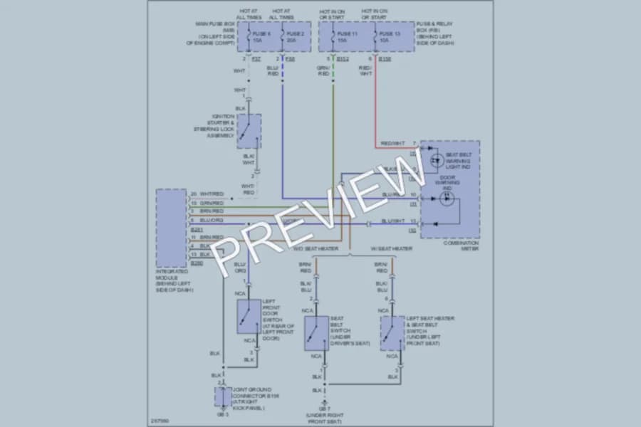 2007 Subaru Impreza Warning Systems wiring diagram preview