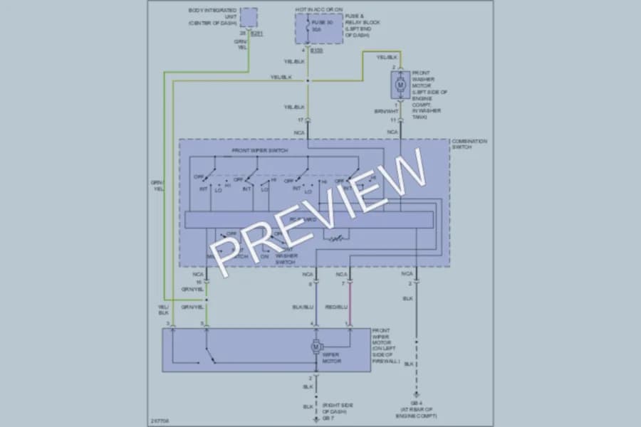 2007 Subaru Legacy Wiper Washer wiring diagram preview