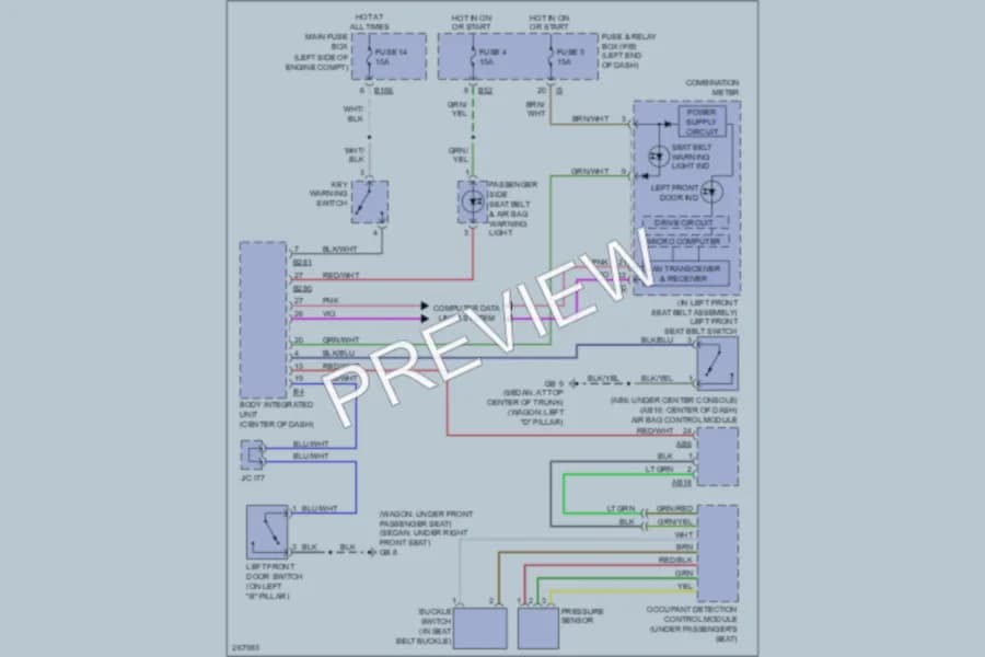 2007 Subaru Outback Warning Systems wiring diagram preview
