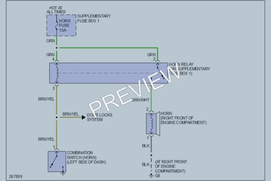 2007 Suzuki Aerio Horn wiring diagram preview