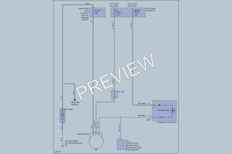 2007 Suzuki Aerio Starting Charging wiring diagram preview