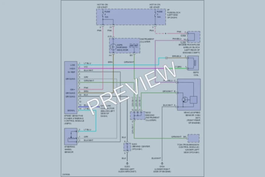 2007 Suzuki Forenza Electronic Power Steering wiring diagram preview