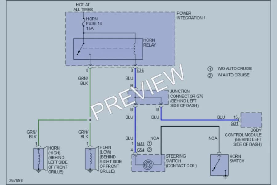 2007 Suzuki GrandVitara Horn wiring diagram preview