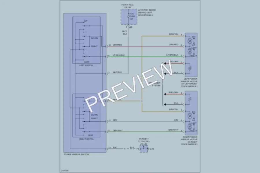 2007 Suzuki GrandVitara Power Mirrors wiring diagram preview