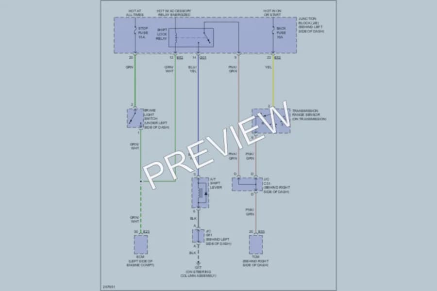 2007 Suzuki GrandVitara Shift Interlock wiring diagram preview