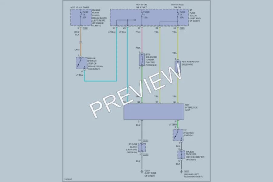 2007 Suzuki Reno Shift Interlock wiring diagram preview