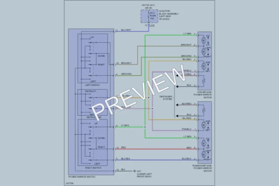 2007 Suzuki SX4 Power Mirrors wiring diagram preview