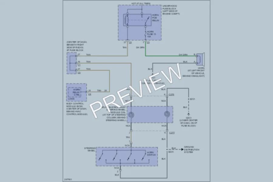 2007 Suzuki XL7 Horn wiring diagram preview