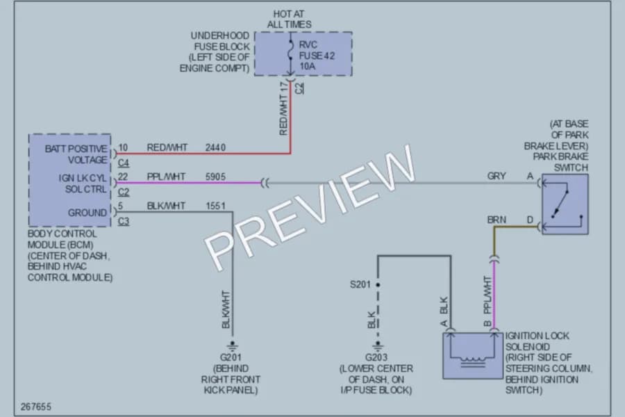 2007 Suzuki XL7 Shift Interlock wiring diagram preview
