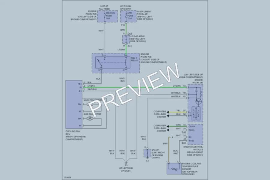 2007 Toyota Avalon Cooling Fan wiring diagram preview