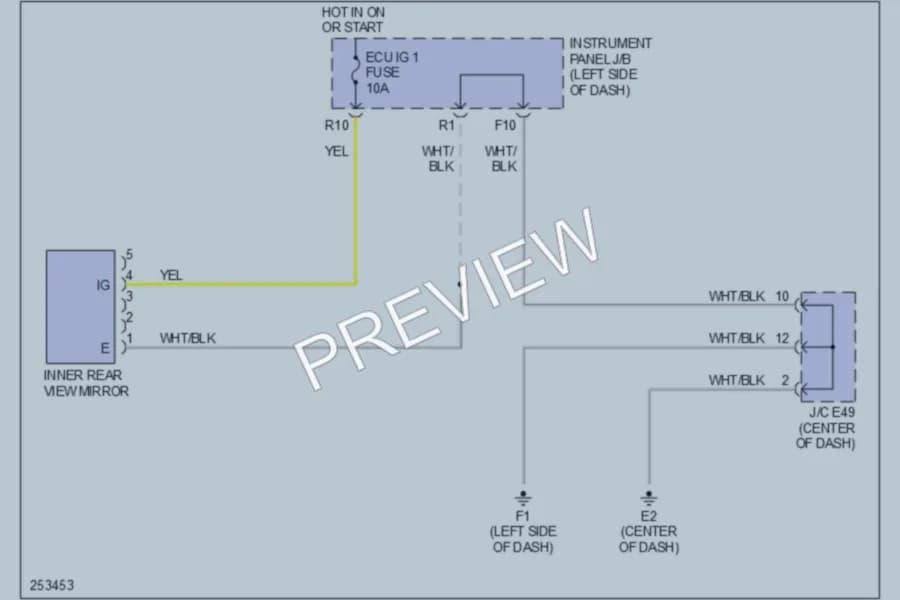 2007 Toyota Camry Power Mirrors wiring diagram preview