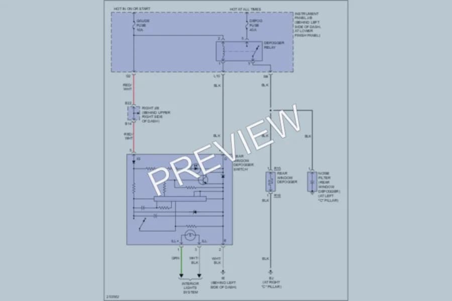 2007 Toyota Corolla Defoggers wiring diagram preview