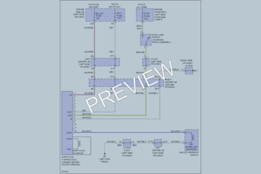 2007 Toyota FJCruiser Shift Interlock wiring diagram preview