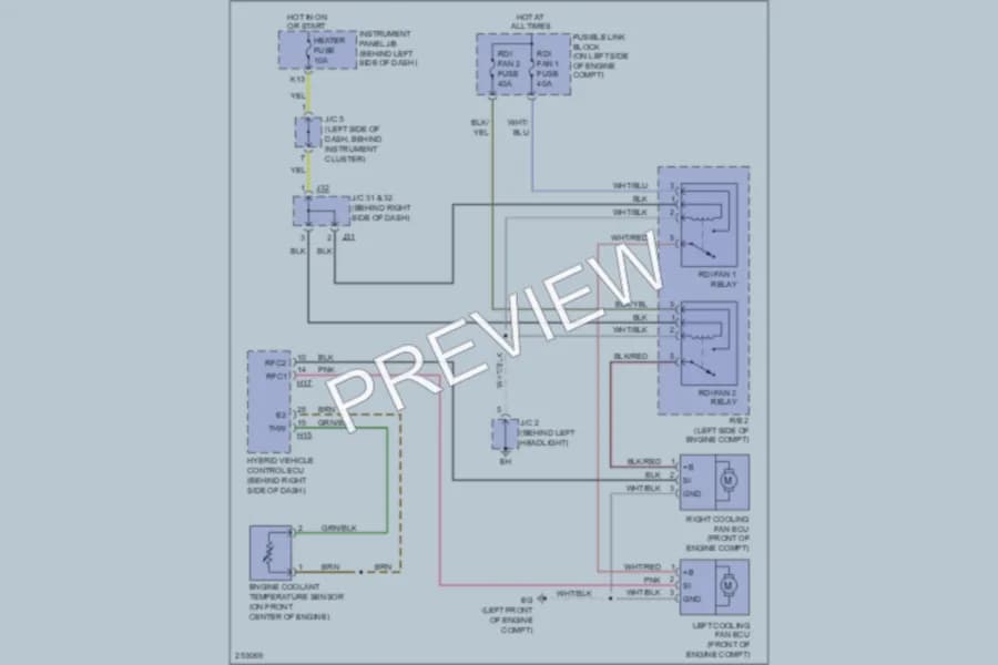 2007 Toyota Highlander Cooling Fan wiring diagram preview