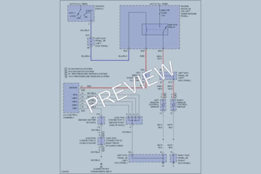 2007 Toyota LandCruiser Defoggers wiring diagram preview