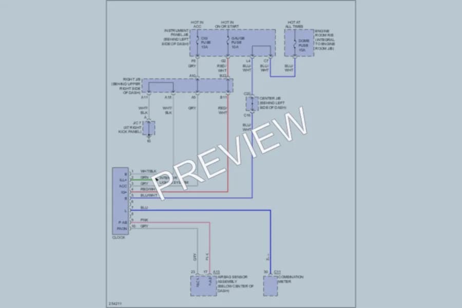 2007 Toyota Matrix Instrument Cluster wiring diagram preview