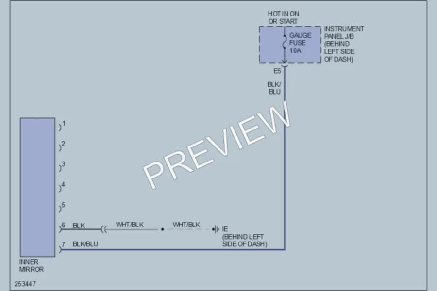 2007 Toyota Matrix Power Mirrors wiring diagram preview